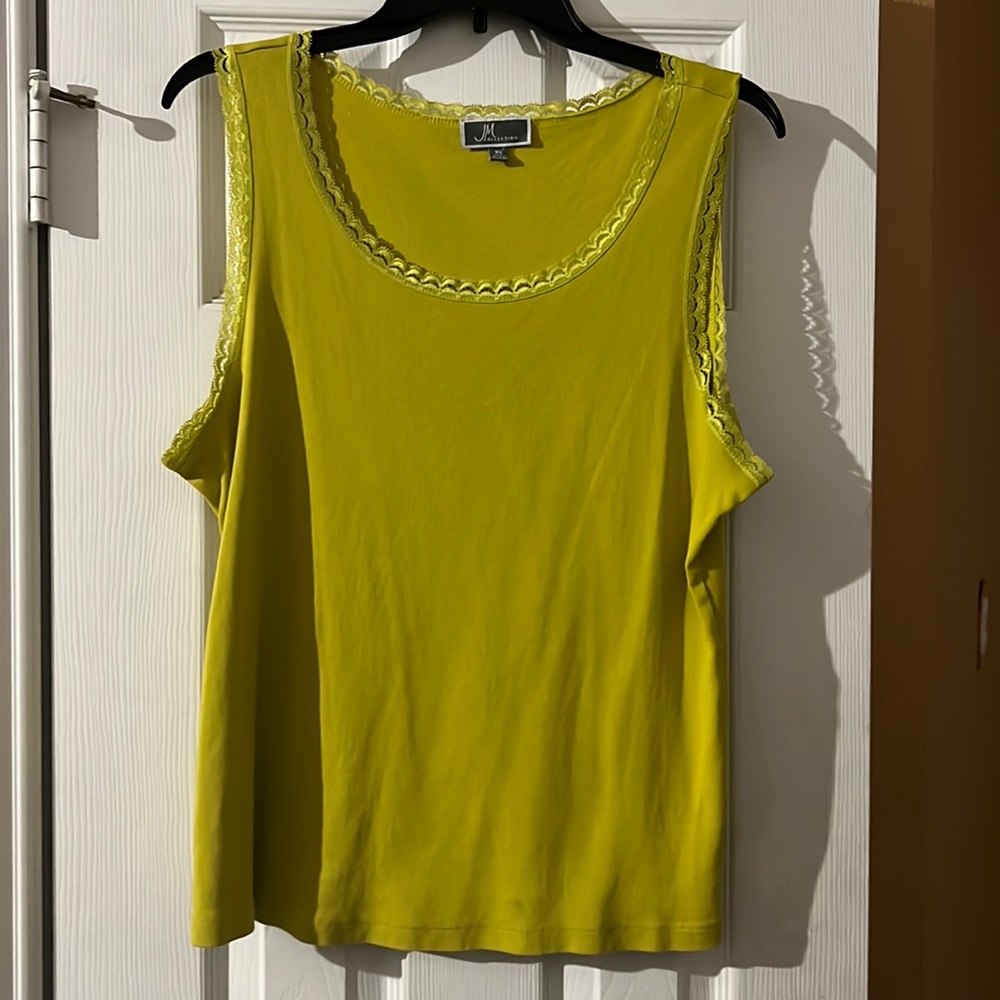 Goldish tank top with lace detail